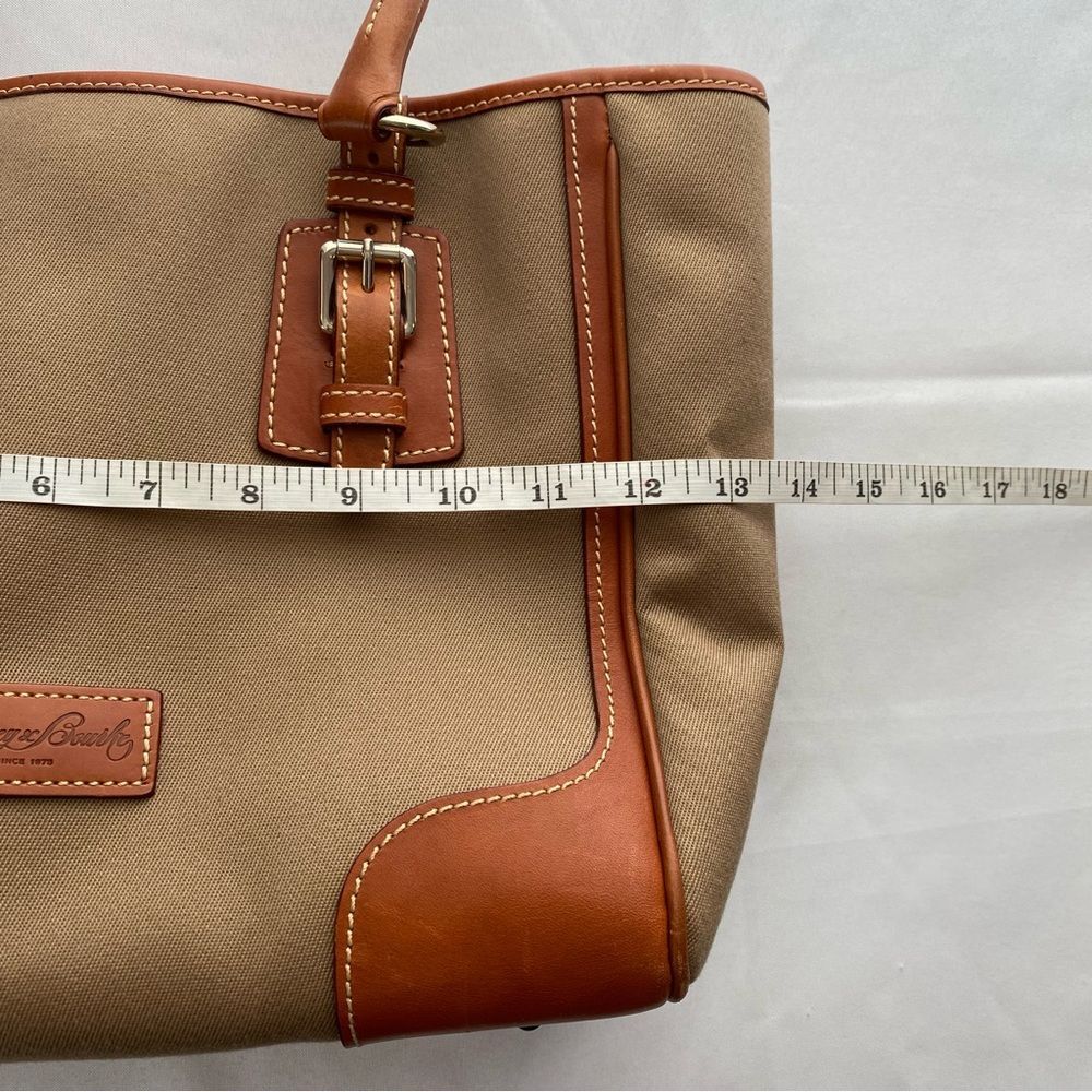 Dooney & Bourke Tan Taylor Shopper Canvas & Leather Large Satchel Tote Bag - Picture 13 of 15